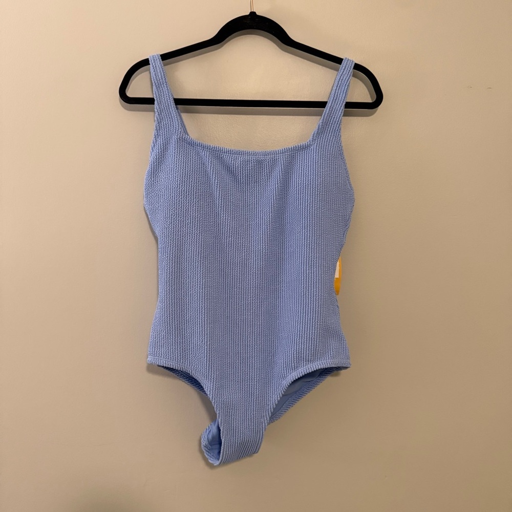Light Blue Ribbed Swimsuit